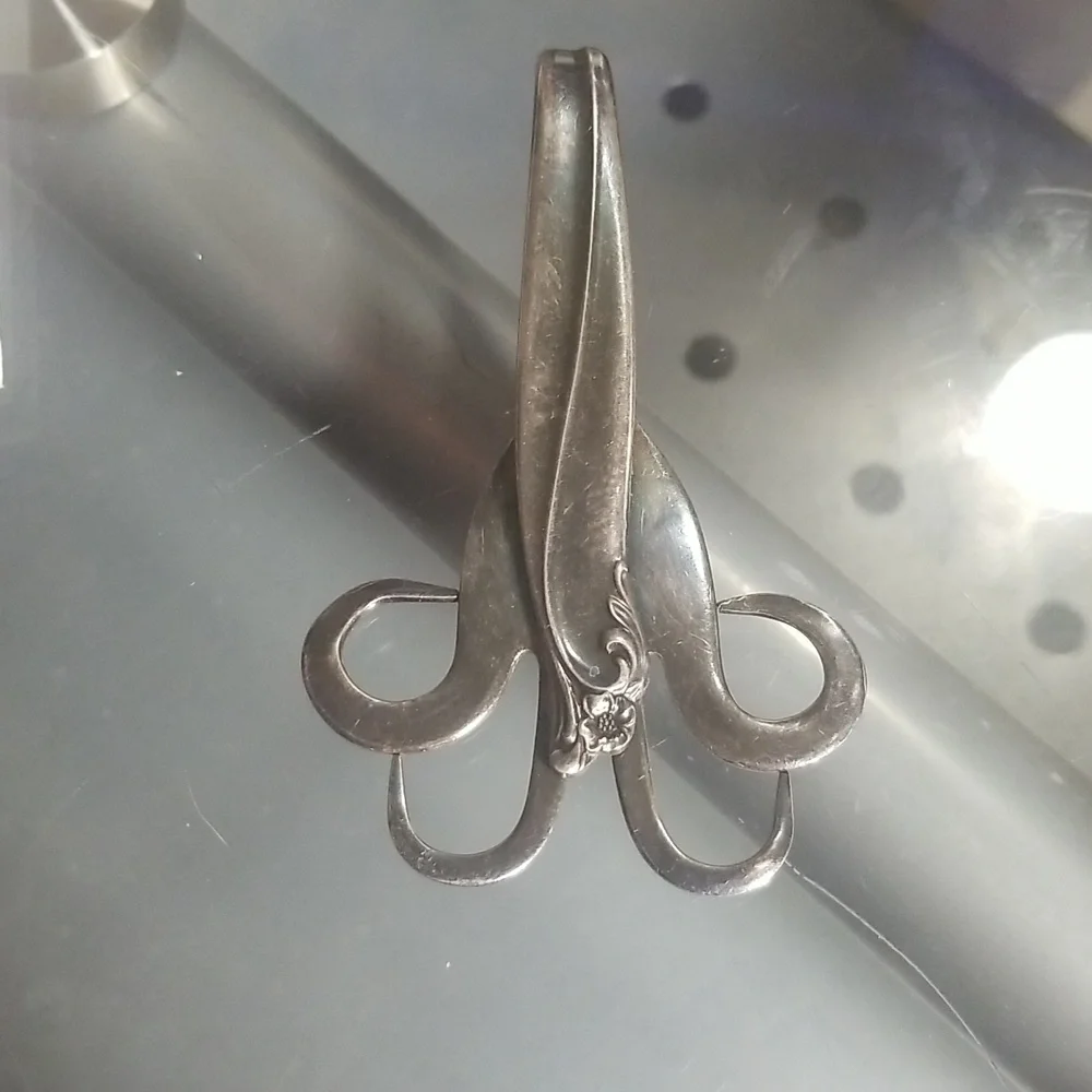 Vintage Handmade Silverware Fork Wall Hook